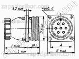 Соединитель низкочастотный цилиндрический ШР32ПК10ЭШ1 вилка