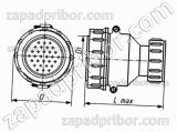 Соединитель низкочастотный цилиндрический СШР20П3ЭГ7 вилка