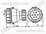 Соединитель низкочастотный цилиндрический ШР32П14ЭГ5 вилка