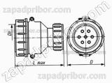 Соединитель низкочастотный цилиндрический ШР36П15ЭГ4 вилка