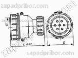 Соединитель низкочастотный цилиндрический ШР40П15ЭГ2 вилка