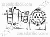 Соединитель низкочастотный цилиндрический ШР40П16ЭГ2 вилка