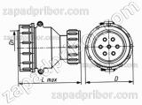 Соединитель низкочастотный цилиндрический ШР60П31ЭГ1 вилка