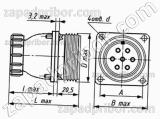 Соединитель низкочастотный цилиндрический ШР20ПК3ЭШ7 вилка