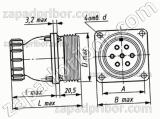 Соединитель низкочастотный цилиндрический ШР20ПК4ЭШ4 вилка
