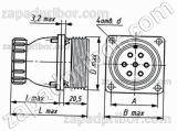 Соединитель низкочастотный цилиндрический ШР28ПК7ЭШ7 вилка