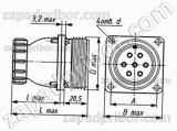 Соединитель низкочастотный цилиндрический ШР32ПК8ЭШ2 вилка