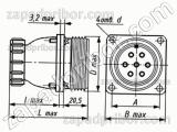 Соединитель низкочастотный цилиндрический ШР48ПК9ЭШ1 вилка
