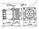 Соединитель низкочастотный цилиндрический ШР20ПК3ЭШ6 вилка