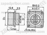 Соединитель низкочастотный цилиндрический 2РМДТ30Б24Г5А1БВ