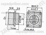 Соединитель низкочастотный цилиндрический 2РМДТ33Б7Г9В1БВ