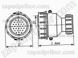 Соединитель низкочастотный цилиндрический Р48П28ЭГ1 вилка