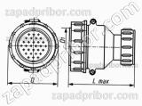 Соединитель низкочастотный цилиндрический Р55П38ЭГ1 вилка