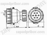 Соединитель низкочастотный цилиндрический ШР16П1ЭГ3 вилка