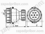 Соединитель низкочастотный цилиндрический ШР16П2ЭГ5 вилка