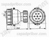 Соединитель низкочастотный цилиндрический ШР20П3ЭГ6 вилка