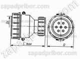 Соединитель низкочастотный цилиндрический ШР20П3ЭГ7 вилка