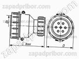 Соединитель низкочастотный цилиндрический ШР20П4ЭГ4 вилка