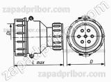 Соединитель низкочастотный цилиндрический ШР20П4ЭГ8 вилка