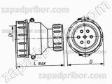 Соединитель низкочастотный цилиндрический ШР20П5ЭГ7 вилка