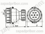 Соединитель низкочастотный цилиндрический ШР28П2ЭГ7 вилка