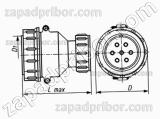 Соединитель низкочастотный цилиндрический ШР28П4ЭГ5 вилка