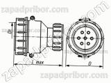 Соединитель низкочастотный цилиндрический ШР32П8ЭГ2 вилка