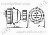Соединитель низкочастотный цилиндрический ШР32П8ЭГ3 вилка