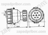 Соединитель низкочастотный цилиндрический ШР36П7ЭГ1 вилка