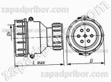 Соединитель низкочастотный цилиндрический ШР40П3ЭГ9 вилка
