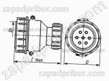 Соединитель низкочастотный цилиндрический ШР48П9ЭГ1 вилка