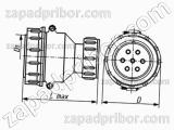 Соединитель низкочастотный цилиндрический ШР48П9ЭГ7 вилка