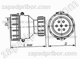 Соединитель низкочастотный цилиндрический ШР12П1ЭГ2 вилка