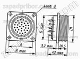Соединитель низкочастотный цилиндрический ШРГ36П15ЭШ4 вилка