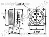 Соединитель низкочастотный цилиндрический ШР20П4ЭШ8 вилка