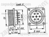 Соединитель низкочастотный цилиндрический ШР28П7ЭШ9 вилка