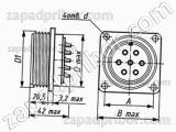 Соединитель низкочастотный цилиндрический ШР40П3ЭШ9 вилка