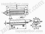 Соединитель DB-25F 25pin розетка на кабель