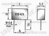 Конденсатор керамический К10-47А Н30 50 в 0.68 мкф
