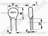 Конденсатор керамический высоковольтный К15-5 6.3 кв 1000 пф Н70 