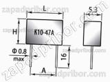 Конденсатор керамический К10-47А Н30 50 в 0.1 мкф