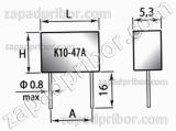 Конденсатор керамический К10-47А Н90 50 в 3.3 мкф 