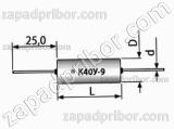 Конденсатор бумажный К40У-9 630 в 0.047 мкф 