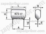 Конденсатор пленочный и металлопленочный К73-17 250 в 0.033 мкф