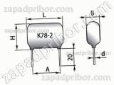 Конденсатор пленочный и металлопленочный К78-2 1000 в 0.027 мкф 