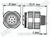 Соединитель низкочастотный цилиндрический СНЦ144К-100/23ВО11-AFК