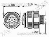 Соединитель низкочастотный цилиндрический СНЦ144К-100/23ВО11-CFК