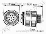 Соединитель низкочастотный цилиндрический СНЦ144К-100/23ВО11-DFК