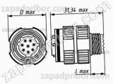 Соединитель низкочастотный цилиндрический СНЦ144К-100/23РО11-NWК