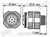 Соединитель низкочастотный цилиндрический СНЦ144К-128/25ВО11-BWК